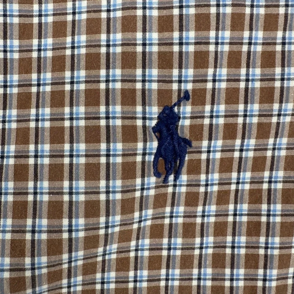 Polo Ralph Lauren Mens Medium Plaid Cotton Stretch Button Down Shirt